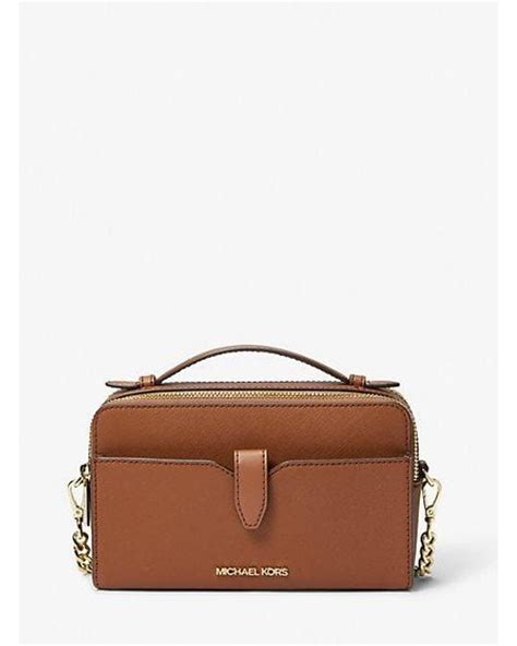 michael kors outlet crossbody phone brown double zipper|Jet Set Medium Saffiano Leather Smartphone Double.